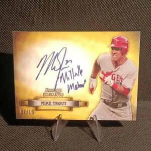 2012 Bowman Sterling Mike Trout Facsimile auto, serial-#12/15 *RP*